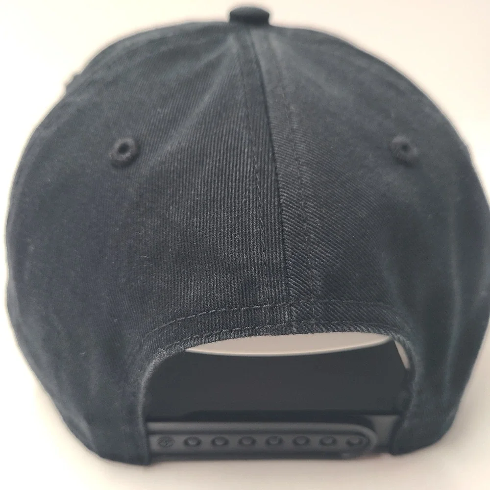 Brooklyn Nets Hat Snapback 47 Brand Hitch Black White Rope NBA Script Logo Men